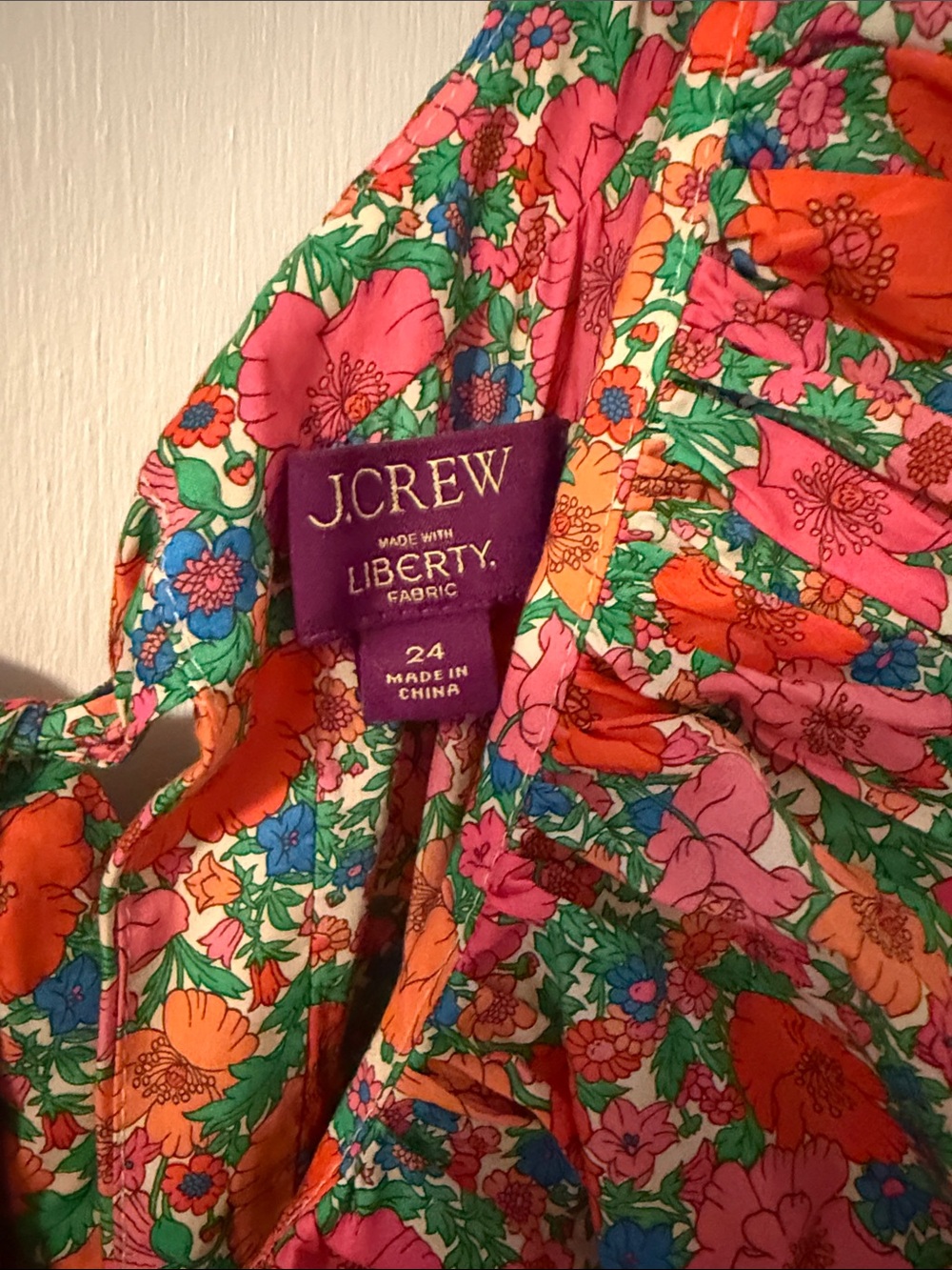J.Crew Liberty London Bow Puff Sleeve Floral Maxi Dress Pink Meadow Song Plus 24 - Picture 4 of 11